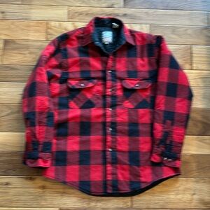 Vtg Outdoor Exchange Buffalo Plaid quilted flannel shirt jacket
